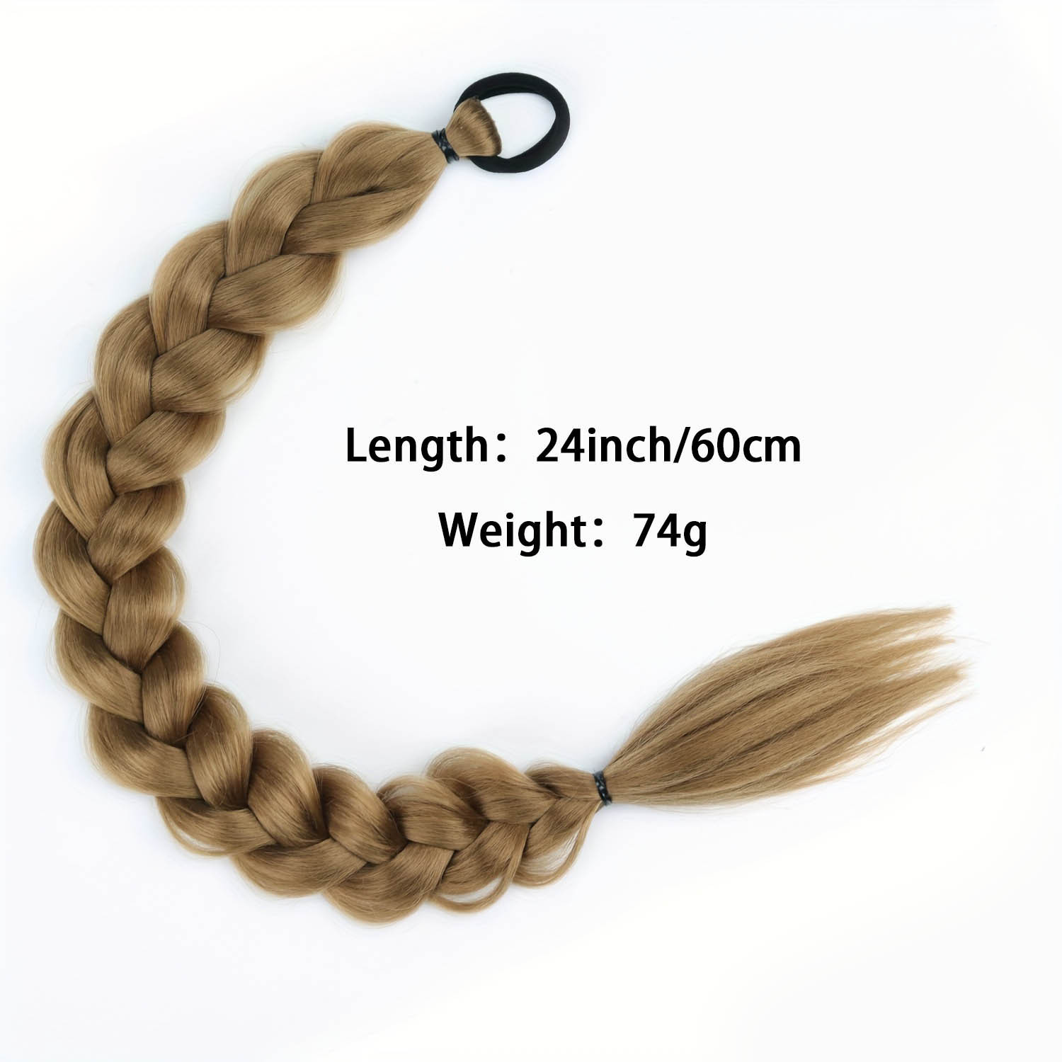 Trenzas largas de cola de caballo con banda elástica extensión de cabello sintético para uso diario accesorios de cabello de fiesta