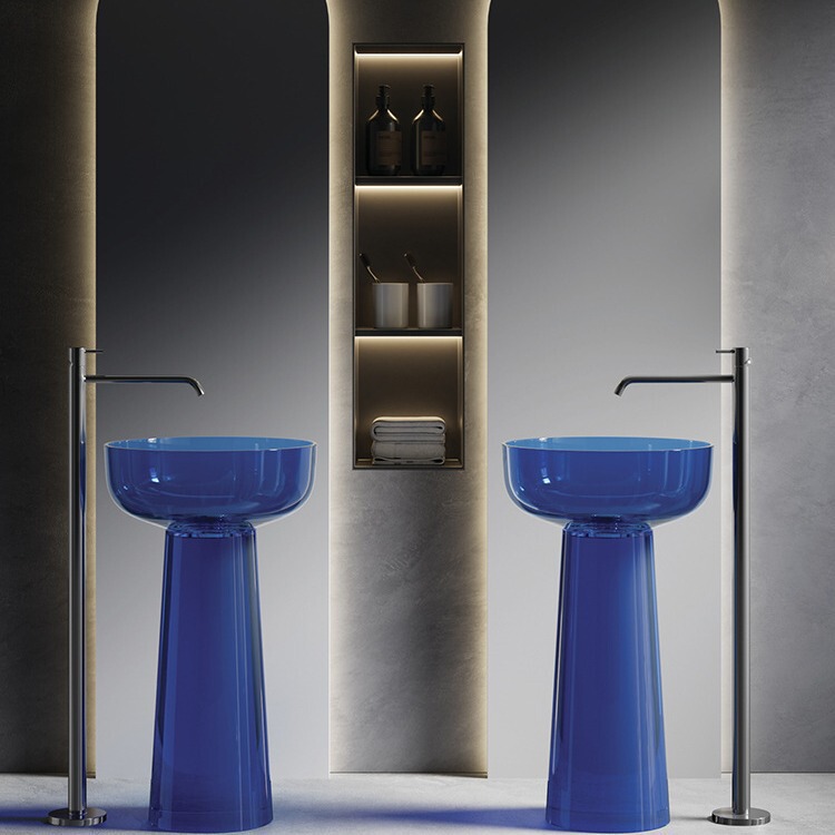 Transparent Atmosphere Washbasin Hotel Washbasin Transparent Resin Column Basin Washbasin Floor Wash Table Top