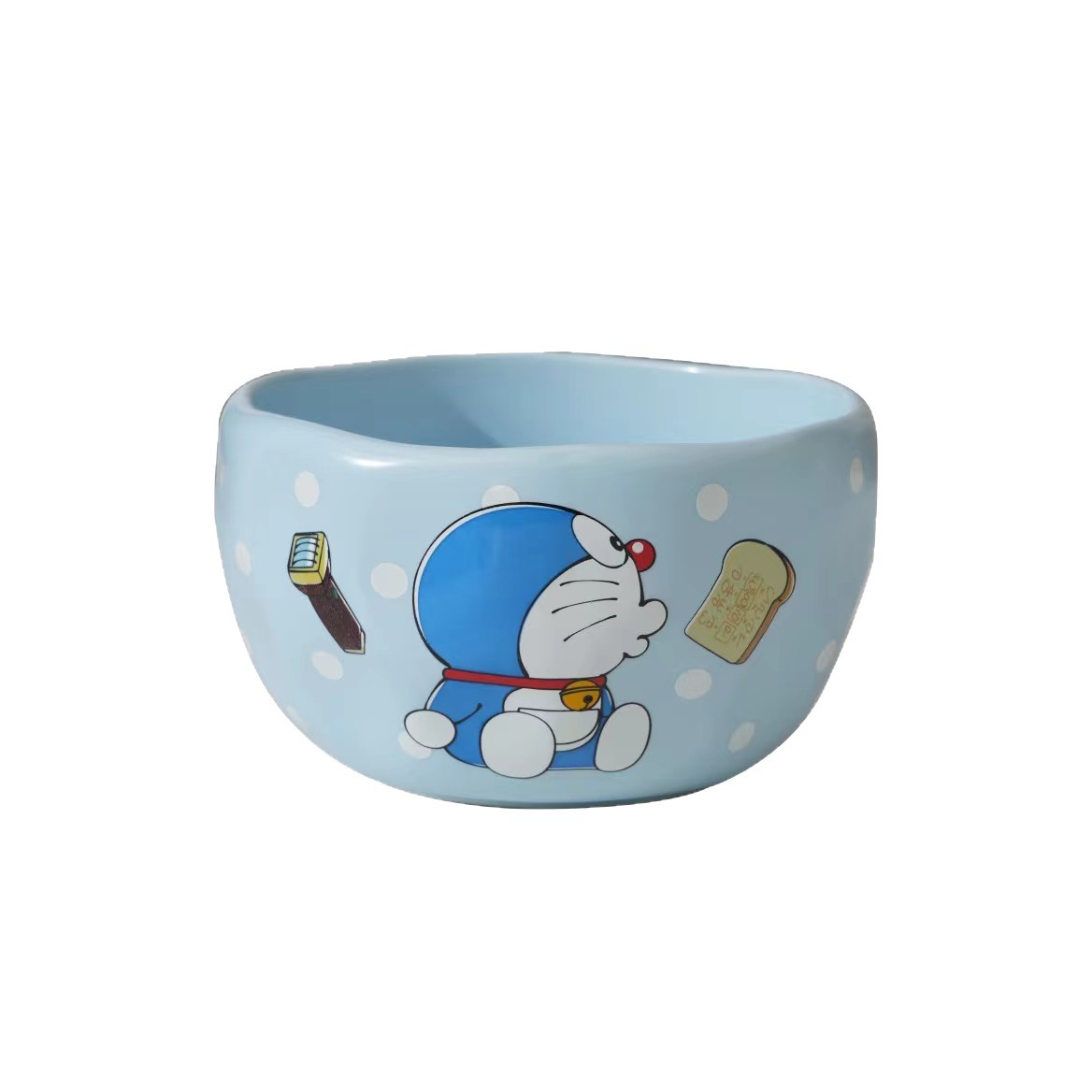 Auténtica licencia Doraemon cubiertos de cerámica de alto valor de cara platos, tazas y cucharas combinación de set lindo regalo de gato Dingdong