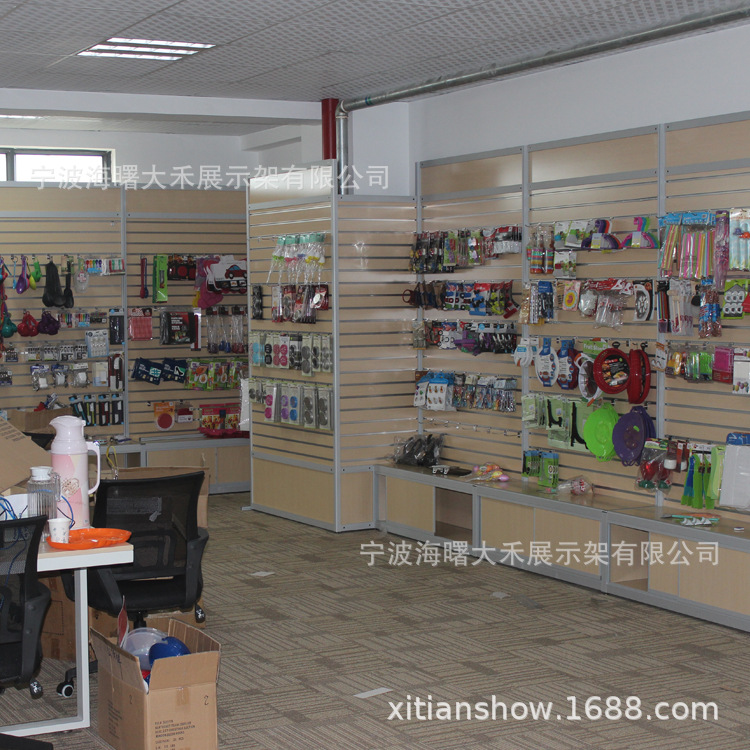 宁波展示架余姚慈溪奉化象山货架展示柜样品间双面槽板架靠墙展柜