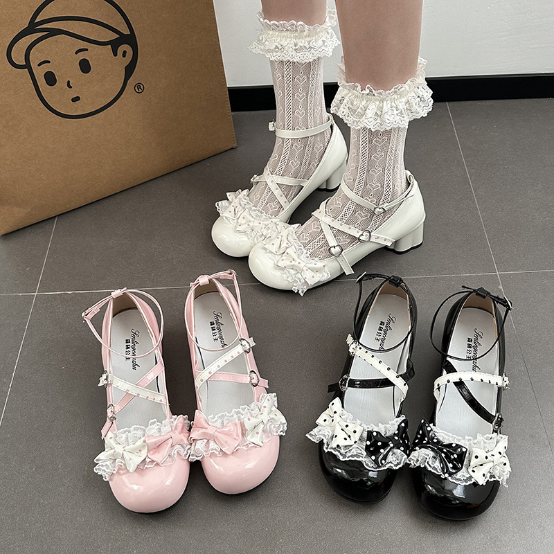 Mary Jane Shoes, Palace-Style Sweet and Cute Lolita Shoes, Low-Heeled Leather Shoes, Girl Princess Shoes Mary Jane Shoes, Palace-Style Sweet and Cute Lolita Shoes, Low-Heeled Leather Shoes, Girl Princess Shoes
