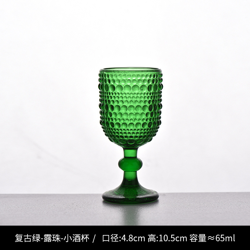 Copa de rayas verticales de vidrio retro europeo, copa de vino tinto, copa de postre alto de helado, copa de vino de frutas de uva de champán casero