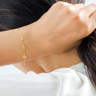 [Minimum Order of One Piece] Personalized Niche High-End Jewelry, Real Gold Plating, Free Choice Accessories Combination Bracelet