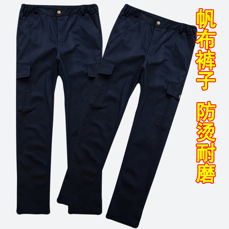 Cotton Canvas Pants Overalls Work Pants Casual Outdoor Welding Machine Repair Labor Protection Work Pants Multi-Pocket Green