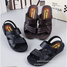 2025一次成型越南牛筋橡胶跑量男凉防滑耐磨跑江湖男凉鞋厂家批发