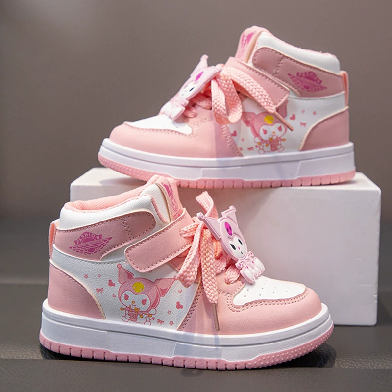 Детские кроссовки для девочек высокие кроссовки весной и осенью новые мультяшные повседневные ботинки тренды для девочек