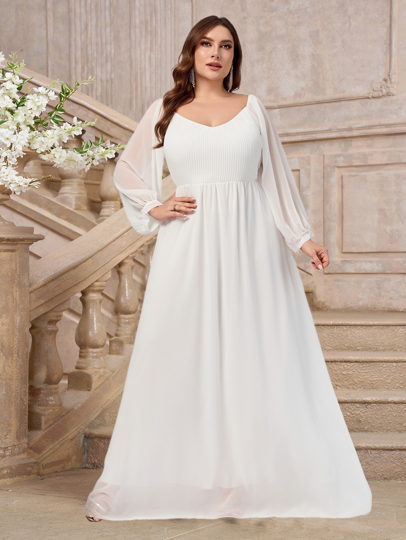 El Comercio exterior europeo y americano nueva ropa de mujer eBay Amazon nuevo cuello más tamaño vestido de color sólido vestido largo transfronterizo nuevo