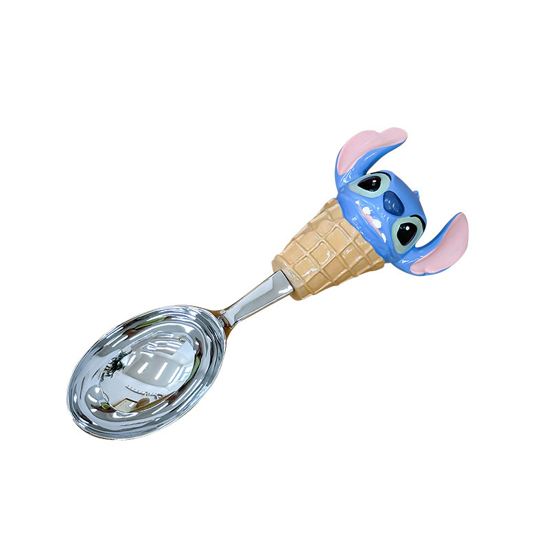 卡通海绵宝宝西瓜勺冰激凌甜品勺可爱创意家用不锈钢餐具汤饭勺子|undefined