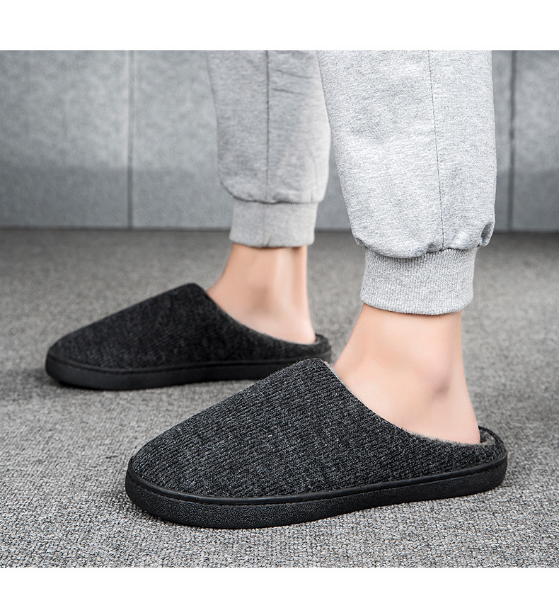 Unisex Basic Solid Color Round Toe Cotton Slippers display picture 3