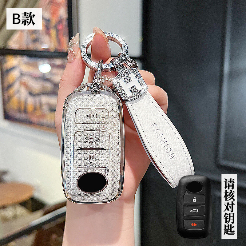 Beilu 모델 B-스마트 4버튼 [크리스탈 화이트 싱글 쉘] + H 로프 다이아몬드 버클