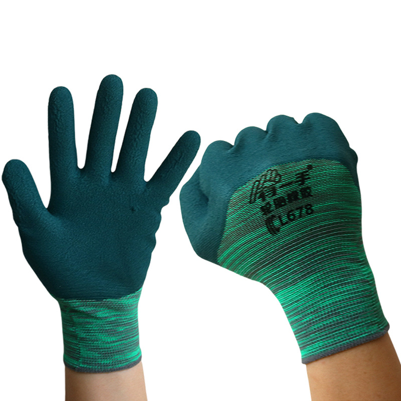 Dengsheng L678 neumáticos de una mano de caucho anti-desgaste rey látex piel de trabajo seco impregnado guantes de protección laboral