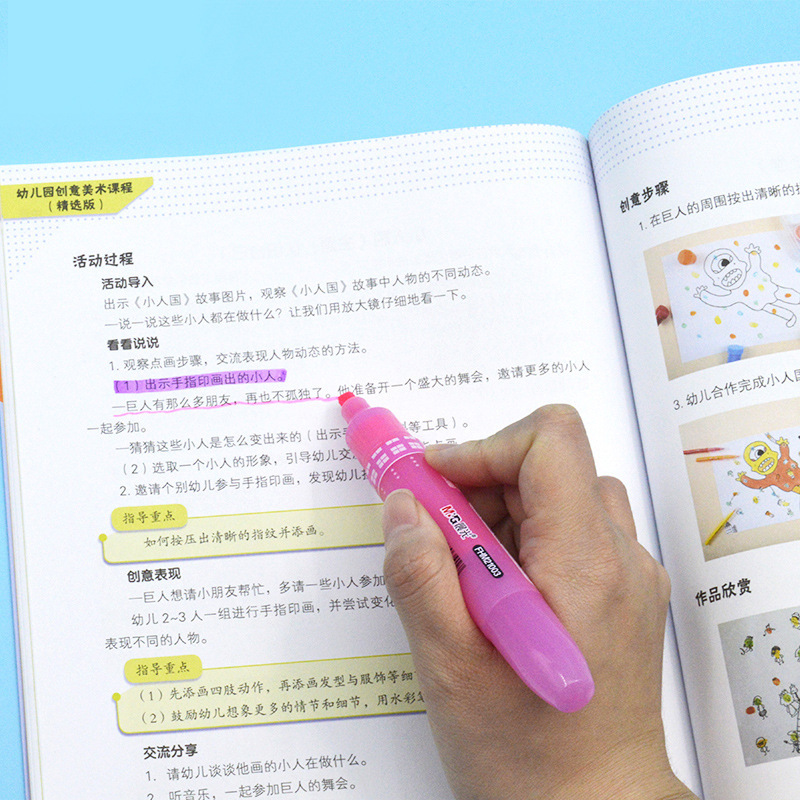 朝の光の米菲の大容量の香りの蛍光ペンのマカロンペンの学生はノートで重点のマーカーのペンの21003をつけます。|undefined