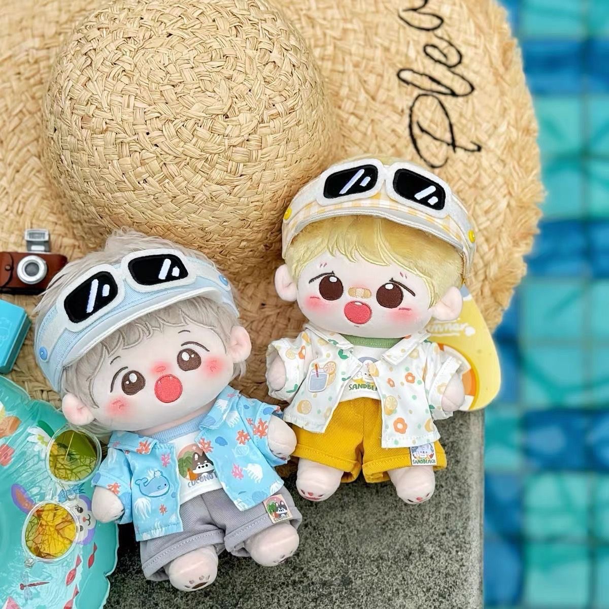 와복 20cm 코코넛 모름섬 면화 인형 귀여운 옷 교환 세트 인형 교환 피규어