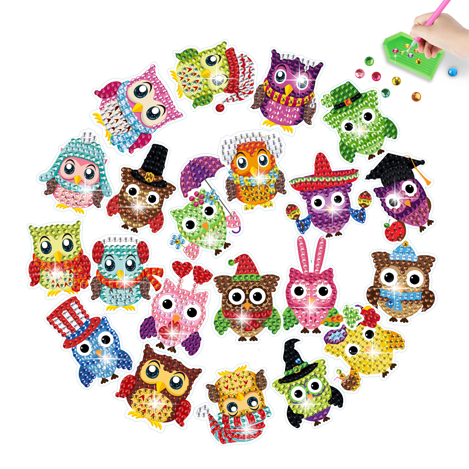 Pegatinas de Diamantes de Navidad con Diseño de Enano, DIY, para Pared, Hechas a Mano para Niños, de Dibujos Animados, Pegatinas de Diamantes Aleatorias, Venta al por Mayor