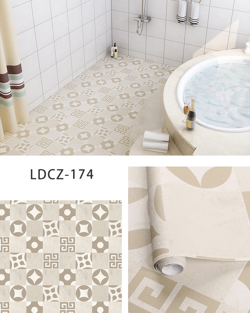 厨房浴室地板贴自粘加厚PVC贴纸卫生间瓷砖贴DIY壁纸防水防潮防滑详情24