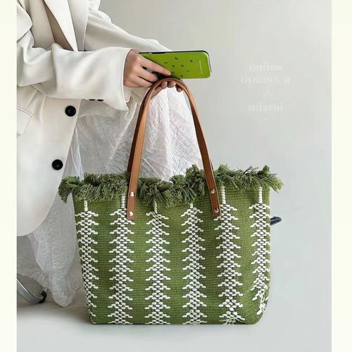 Guangzhou Factory  Simple Popular Shoulder Bag Large Capacity Versatile Bag Canvas Bag Shopping Bag Handbag