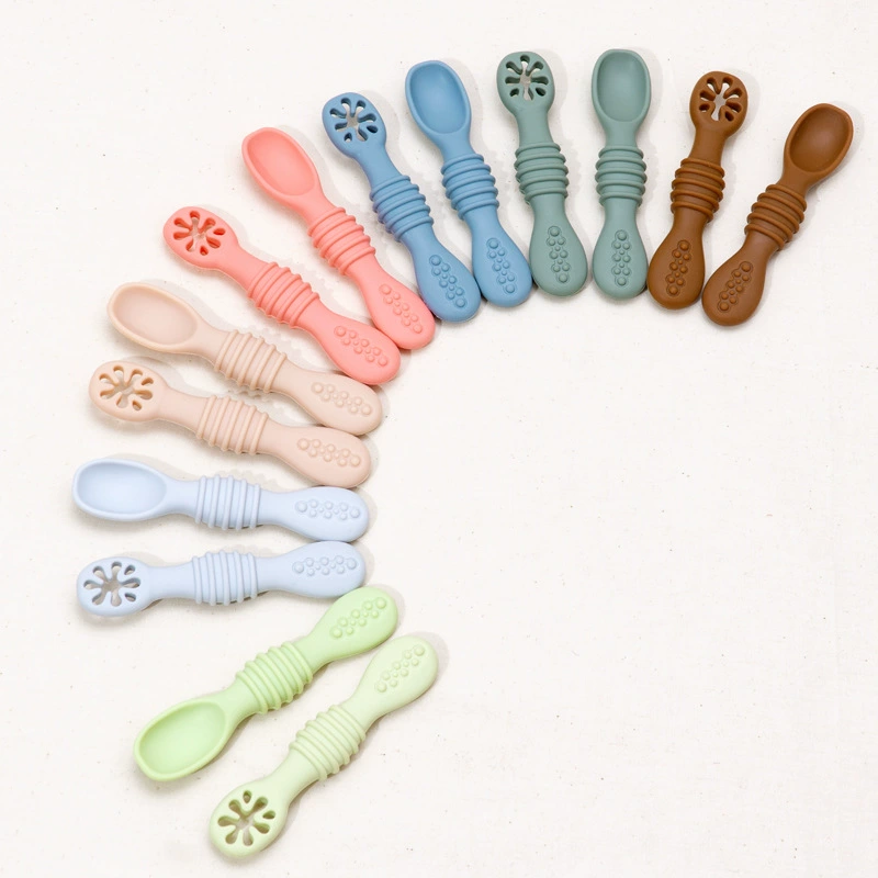 3PCS Silicone Spoon Fork For Baby Utensils Set Feeding Food