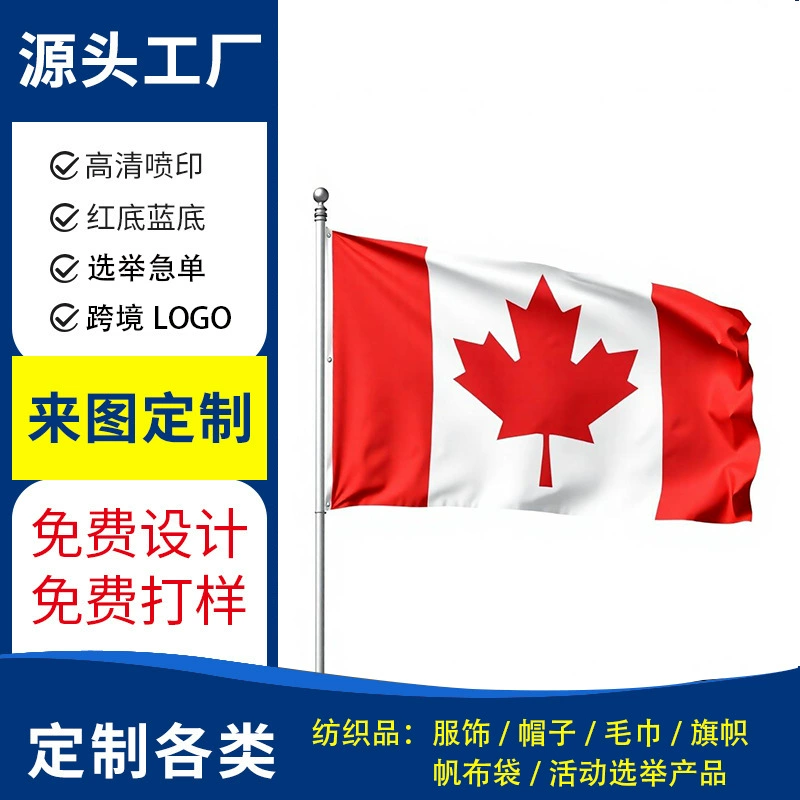 Завод по производству флагов на заказ для федеральных выборов Канады 2025 года, партия флагов для президентских выборов, OEM