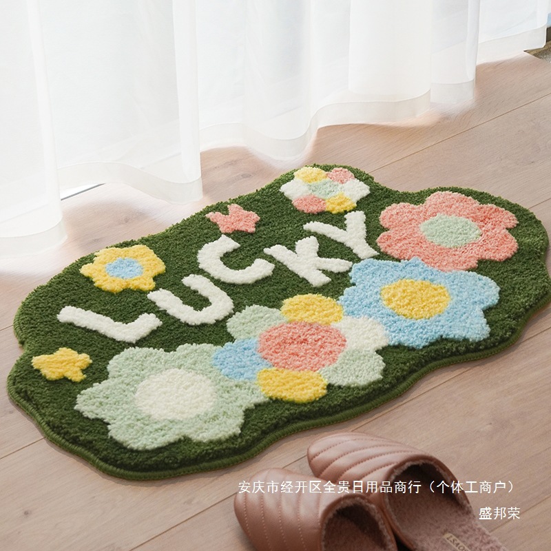入户地毯可爱垫地垫门垫卡通半圆卫生间网红浴室门口吸水防滑脚垫