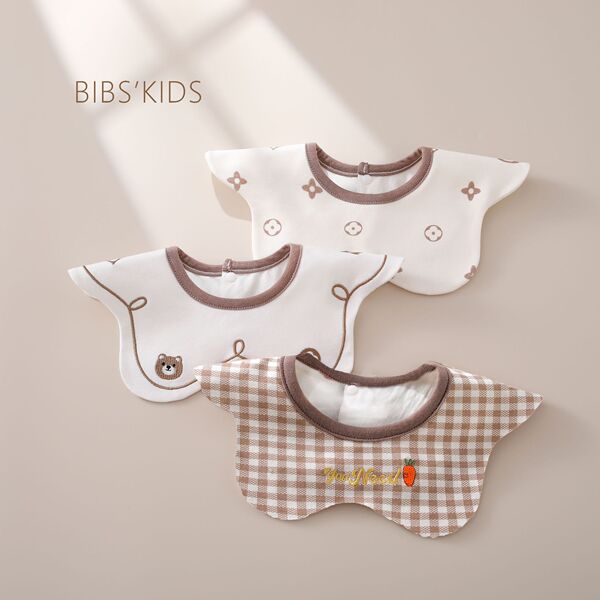 Baby bib baby cotton tpu Waterproof bib newborn cartoon 360 ° rotatable saliva towel rice bib