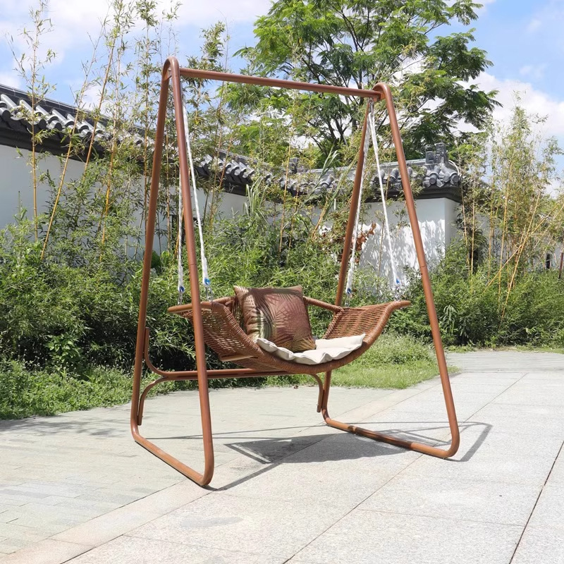 Silla columbrante al aire libre impermeable y protegida contra el sol patio sombra nórdica al aire libre balcón interior silla mecedora muebles residenciales
