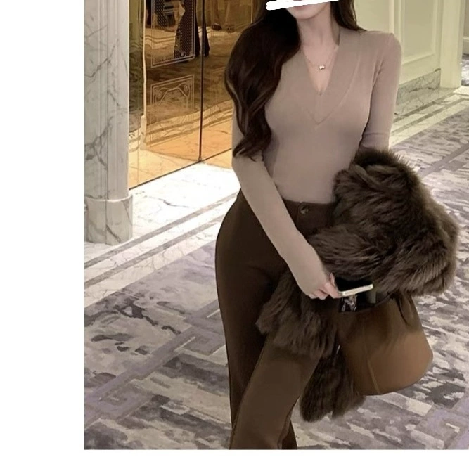 [Мус двухсторонний бархат] Осенняя и зимняя корейская текстурированная рубашка с длинными рукавами