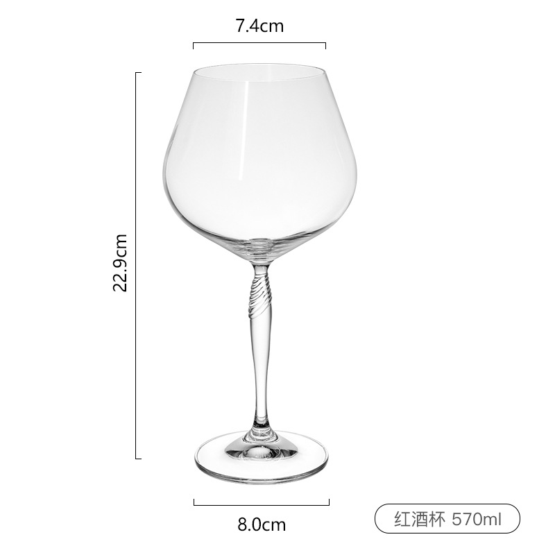 Tazas de cristal sin plomo hechas a mano creativas de hueso de pescado tazas de vino rojo restaurantes atmósfera tazas de vino al por mayor