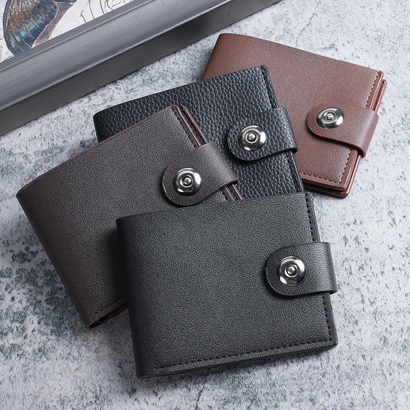 Foreign trade Men's wallet fashion short button coin purse youth business dual-use multi-card Men's card holder Foreign trade Men's wallet fashion short button coin purse youth business dual-use multi-card Men's card holder