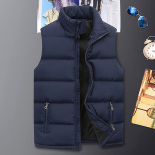 Cross-border Large Size Casual Men's Waterproof Vest Men's 2022 Hot Selling Autumn and Winter Warm Cotton Vest Amazon