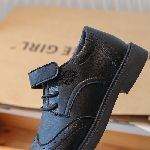 Boys' small leather shoes British style spring and autumn  new style trendy soft bottom with suit performance black children's shoes on behalf of