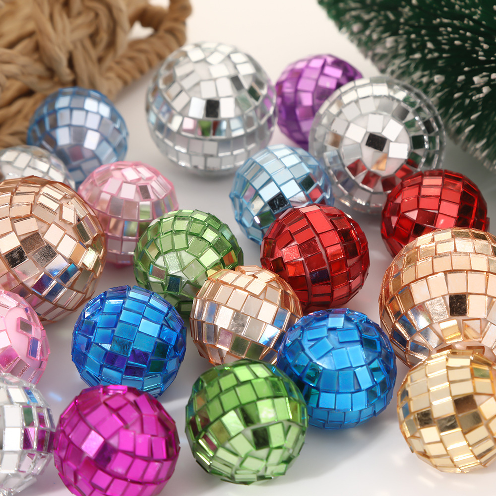 Decoraciones transfronterizas de árbol de Navidad Bola de vidrio de espuma Decoración de boda Bola de espejo láser Bola de discoteca reflectante