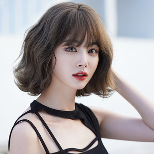 Wig women's short hair fluffy natural wave curly short hair full head cover wig set age-reducing short curly hair wholesale