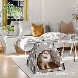 跨境新款猫帐篷猫窝四季通用可折叠猫窝便携式帐篷窝宠物窝狗窝