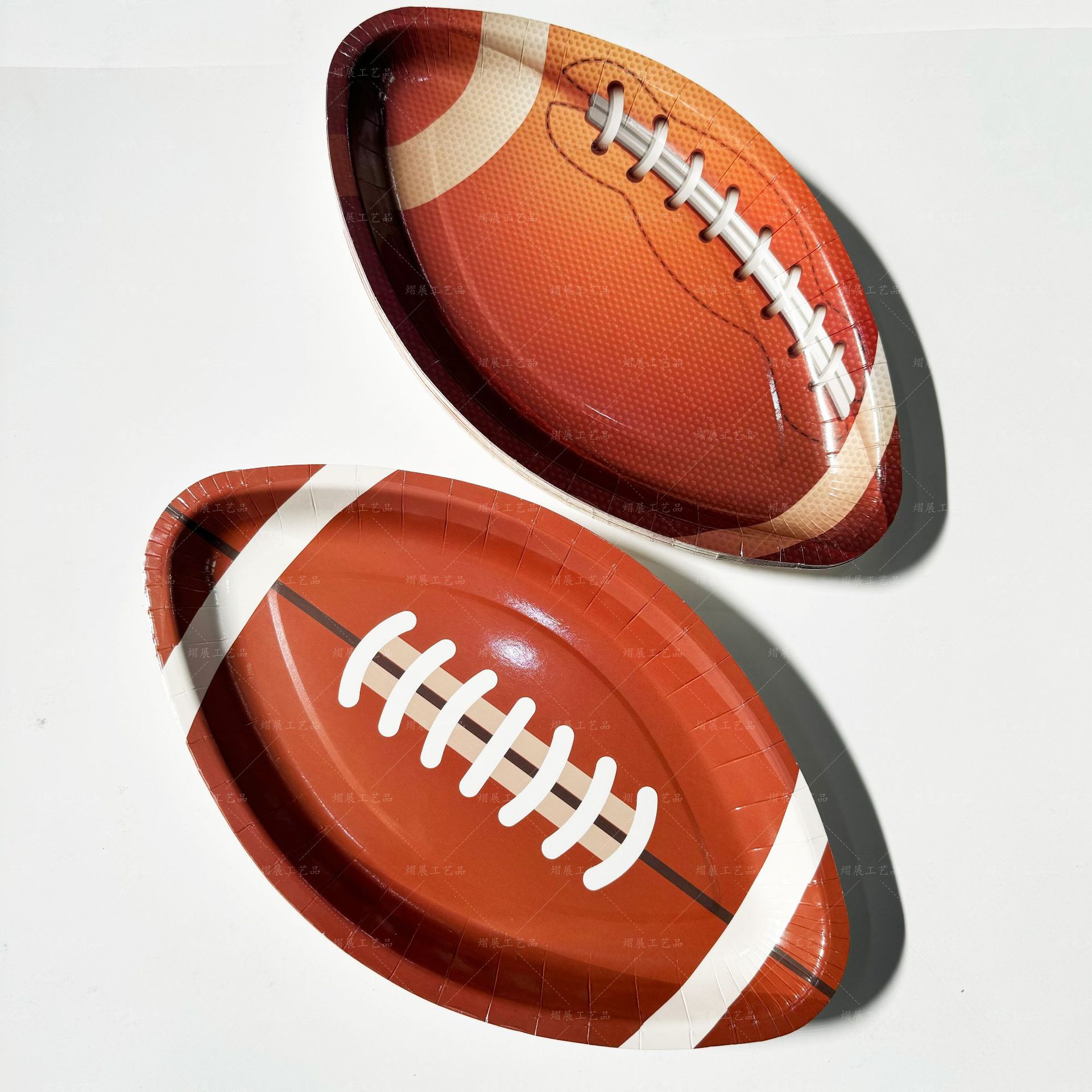 En stock al por mayor rugby fiesta de cumpleaños Placa de papel desechable Super Bowl competencia día en forma de placa de papel image 3
