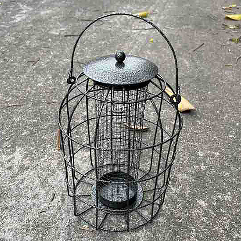 Cross-border bird pet feeding bird cage European style bird feeder hanging outdoor iron grid outdoor bird feeder 2