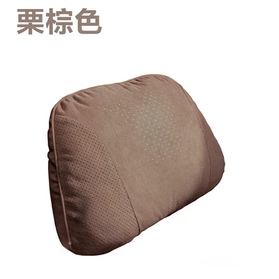 Headrest — and Lumbar Support, Simple Style - suede-chestnut-brown-1-waist-support
