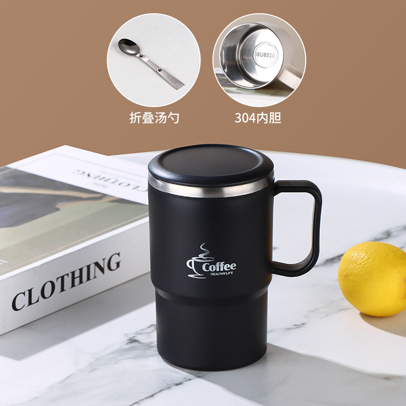 304 acero inoxidable simple taza de automóvil taza de café de gran capacidad taza de separación de té portátil taza de oficina