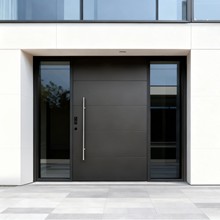 铸铝偏轴门进户别墅大门农村自建房对开子母玻璃中轴门极简风定制