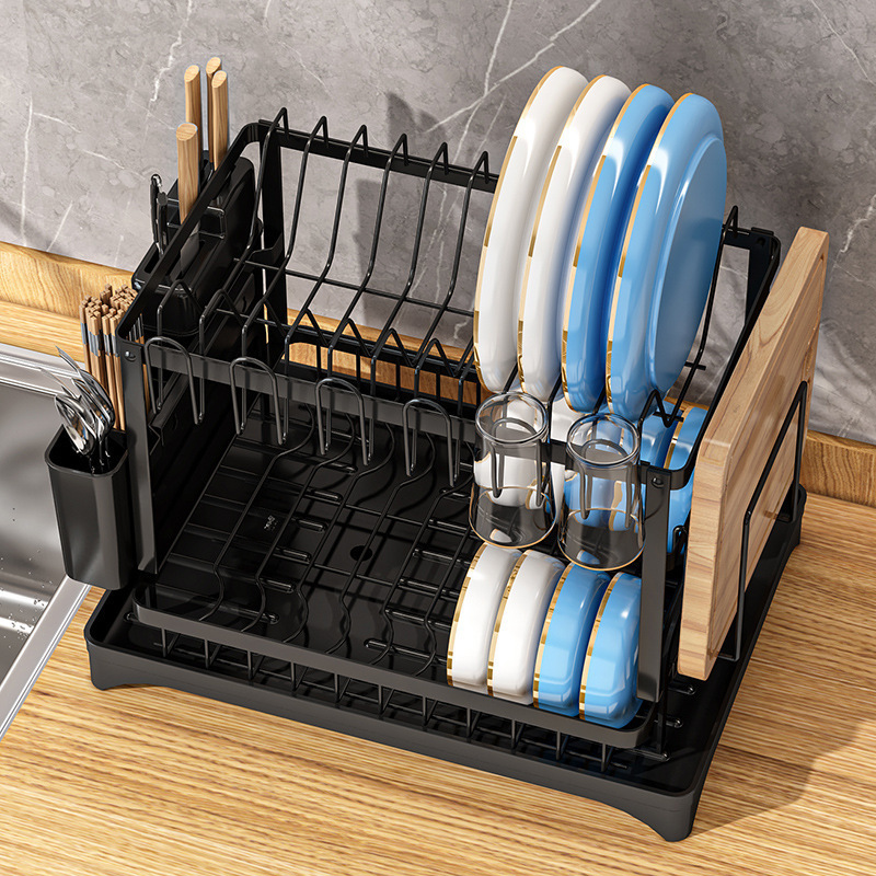 Comercio exterior cocina platos rack drenaje rack de almacenamiento mesa platos palillos rack con taza rack platos transfronterizos rack