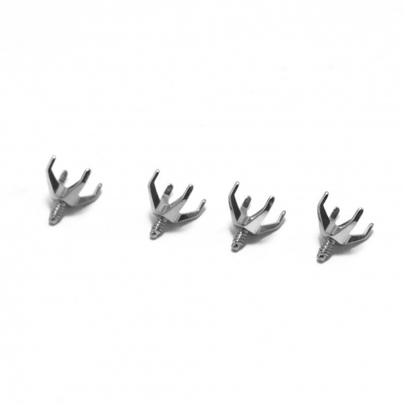 Factory Direct Sale Titanium Steel Four-Prong Hollow Base Ear Bone Stud Accessories DIY Zircon Claw Setting Base Piercing Jewelry Replacement Head Factory Direct Sale Titanium Steel Four-Prong Hollow Base Ear Bone Stud Accessories DIY Zircon Claw Setting Base Piercing Jewelry Replacement Head