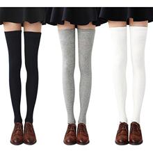 O 45553 Japanese black over knee women's socks ��ϵ��ɫ��ϥ
