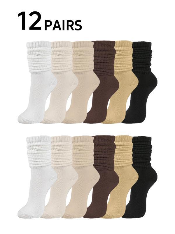 Z9797 Dropshipping Aliexpress Amazon Cross-Border New Women's Solid Color Over-The-Knee Loose Casual Socks