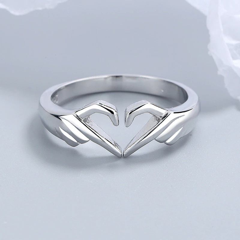 Anello regolabile aperto a forma di cuore gioiello donna lega_voghion.com