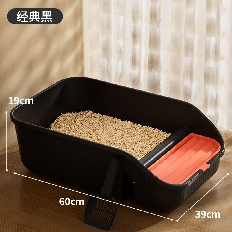 Lavabo de arena para gatos de gran tamaño semi-cerrado anti-sacar inodoro para gatos extragrande caja de arena para gatos abierta suministros para mascotas al por mayor