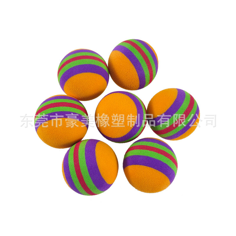 FUENTE Venta al por mayor de fábrica EVA bola clave bola de la raya del arco iris Bola de onda gato bola resistente a la mordedura bola bádminton bola knock-up