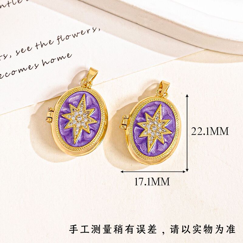 吊坠油画花朵相片夹可打开创意吊坠轻奢小众设计感不掉色DIY饰品|undefined