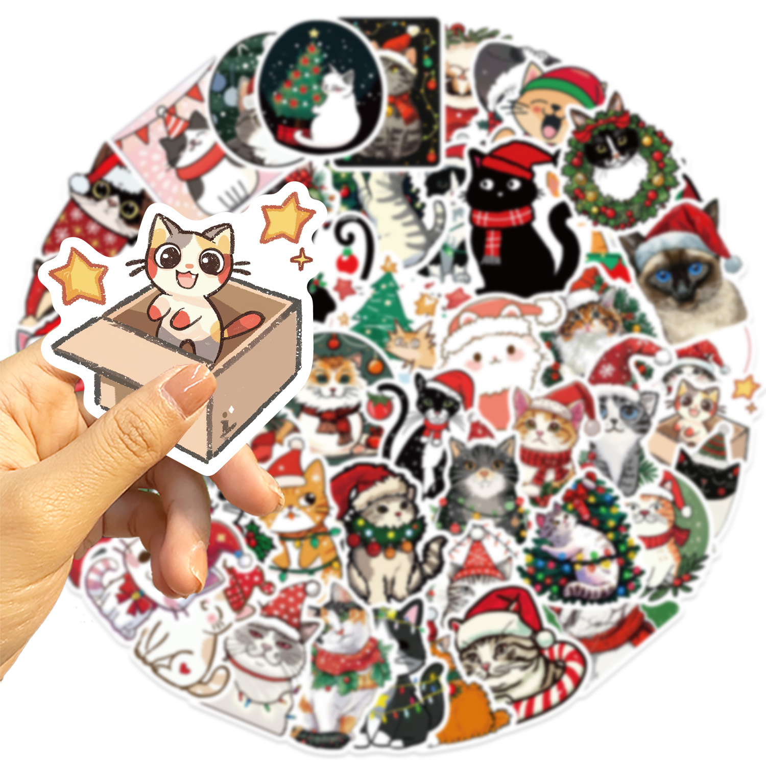 35g Weight Stickers Stationery Type 1 Set Quantity School Occasion PVC Material Cat Pattern Cute Style 1 Set Cat School PVC Cute Stickers 7