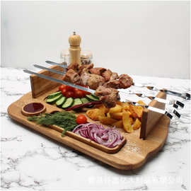 木制砧板可拆分组合奶酪熟食菜板烧烤套装家用野餐便携菜板烧烤盘
