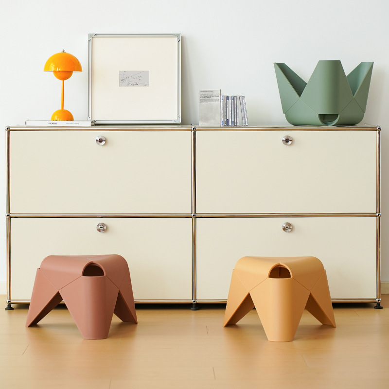 Household Low Stool Nordic Baby Plastic Bench Bathroom Living Room Thickened Non-Slip Creative Cute Children's Small Stool