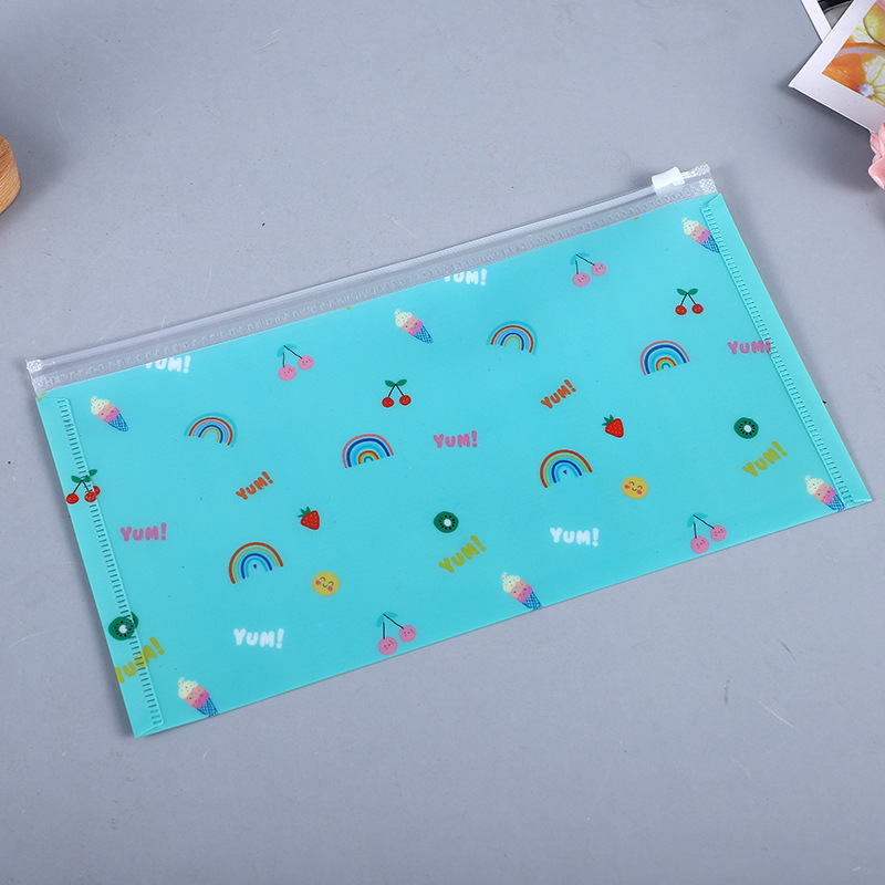 蓝色可爱文件袋塑料文件袋卡通文件袋 PVC塑料文件袋便携耐用23丝